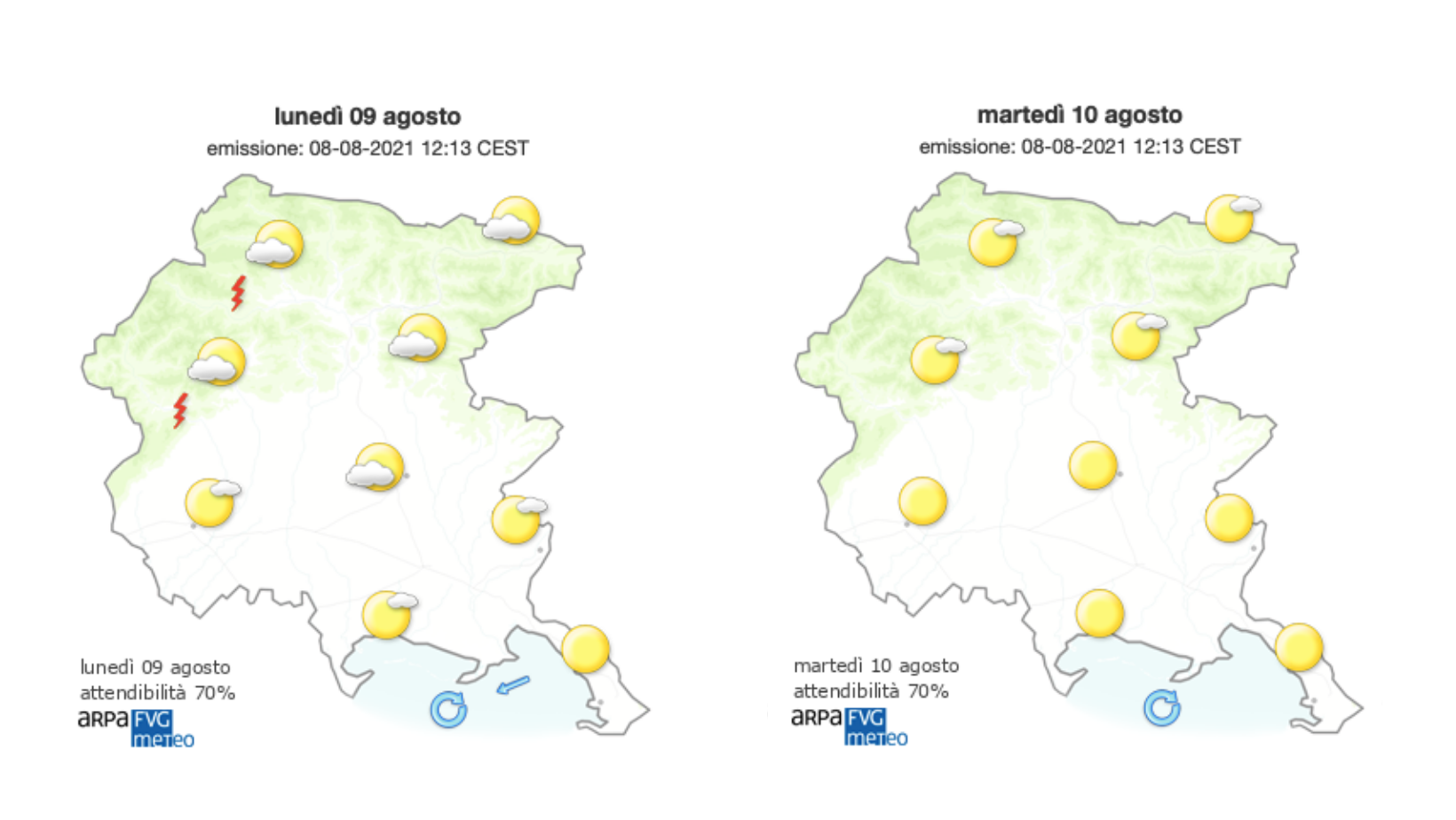 Meteo, inizio di settimana segnato da sole e caldo sul Goriziano